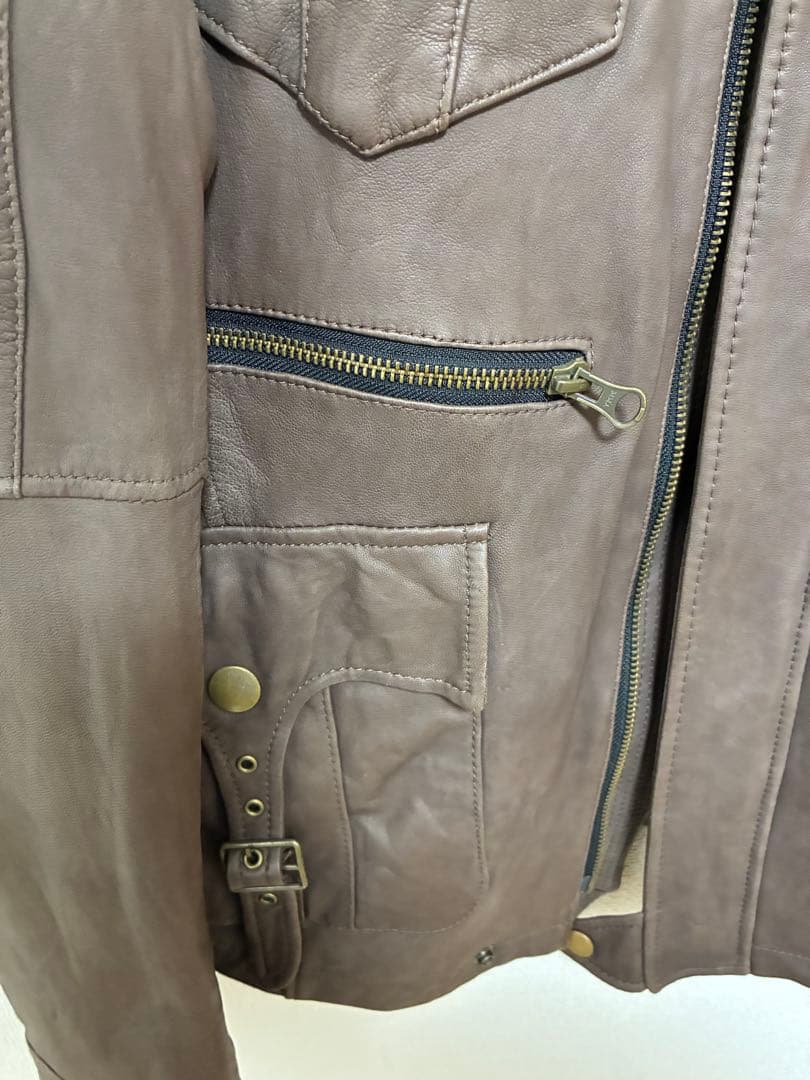 【⭐︎】PPFM 羊革　ラムレザーライダースジャケット　Lサイズ