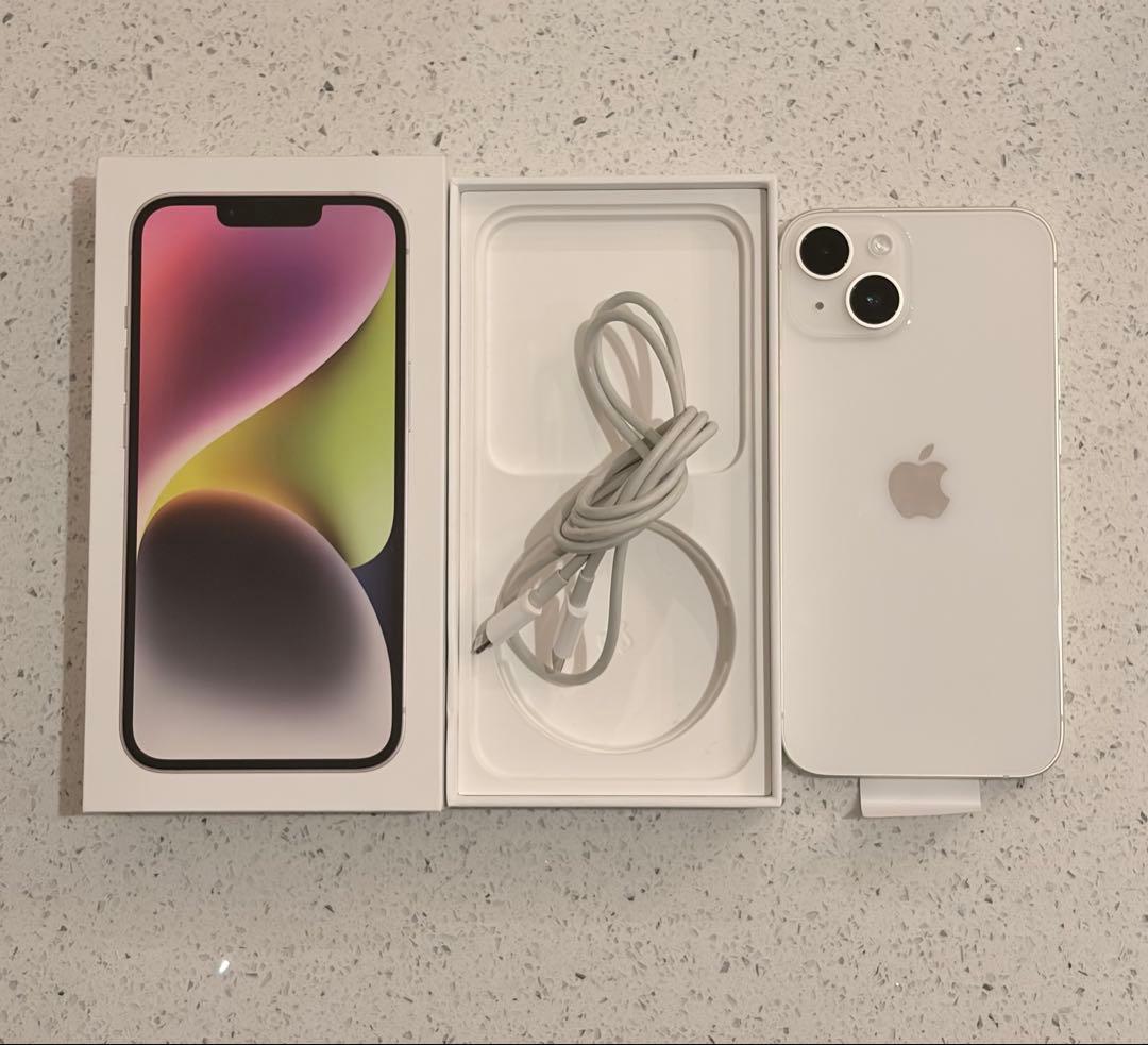 Apple iPhone 14 ホワイト128GB 本体 充電ケーブル付き