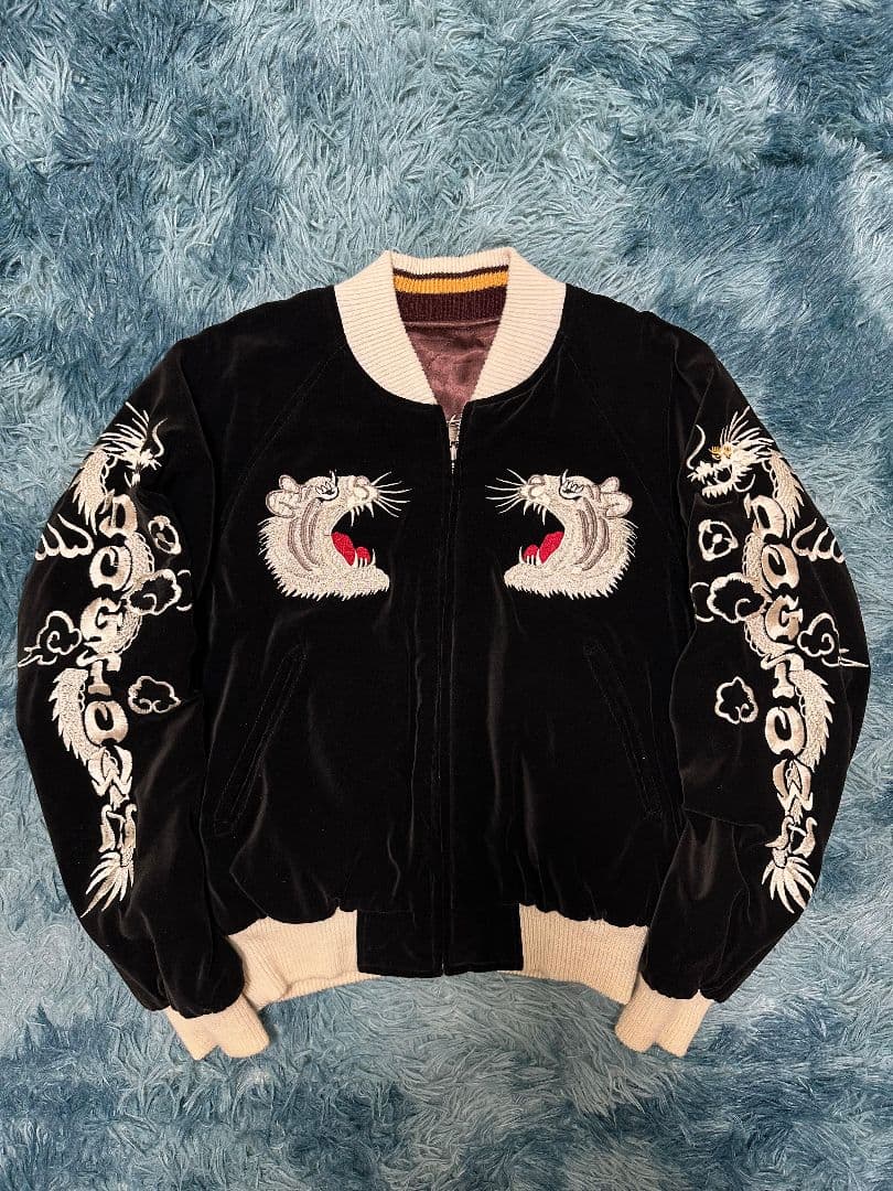 美品 レア DOGTOWN 虎 リバーシブル 刺繍 スカジャン