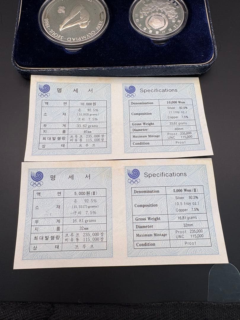 1988年ソウルオリンピック記念銀貨セット　SV 925