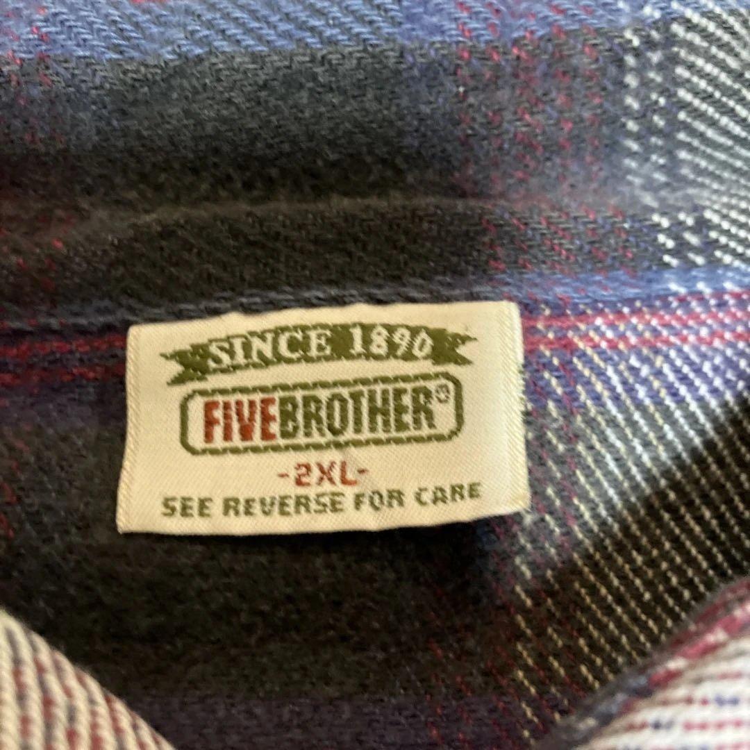 90’s FIVE BROTHER チェック柄ネルシャツ 2XL