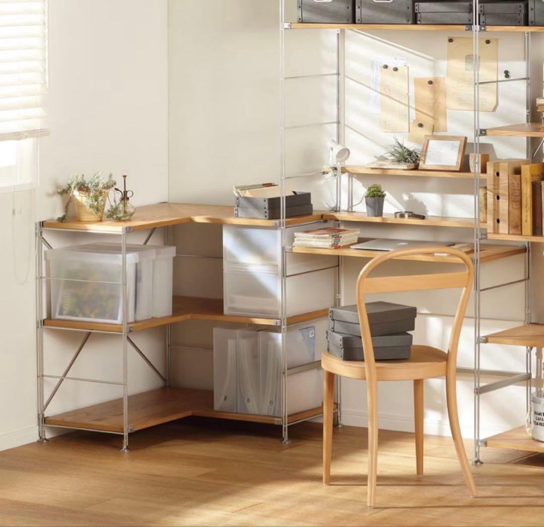 無印良品　ステンレスユニットシェルフ・追加棚・コーナータイプ　2枚