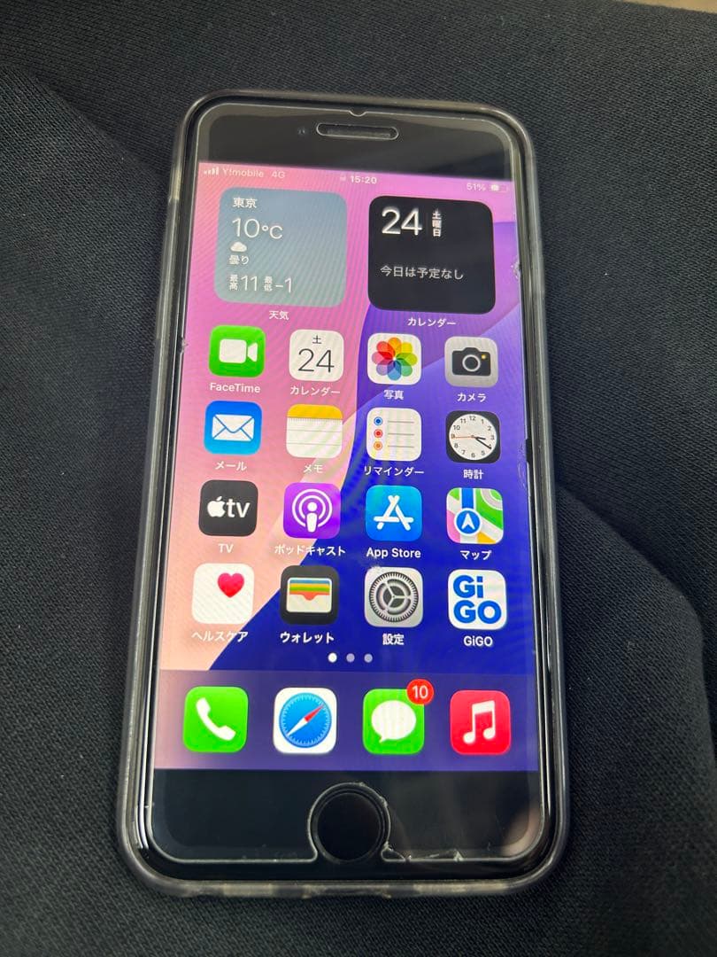 Apple iPhone SE（第2世代） 本体 ブラック シマエナガ