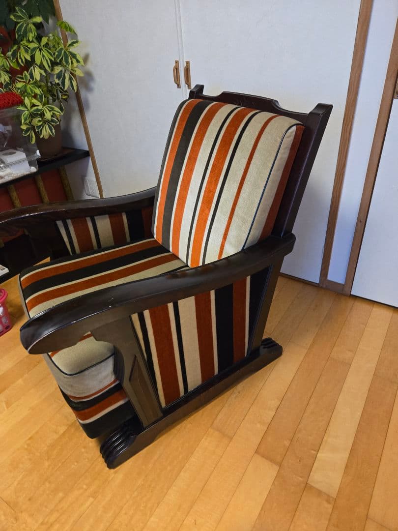 ～5/11最終お値下げ☘️モリシゲ ヴィンテージストライプチェア 一人掛け