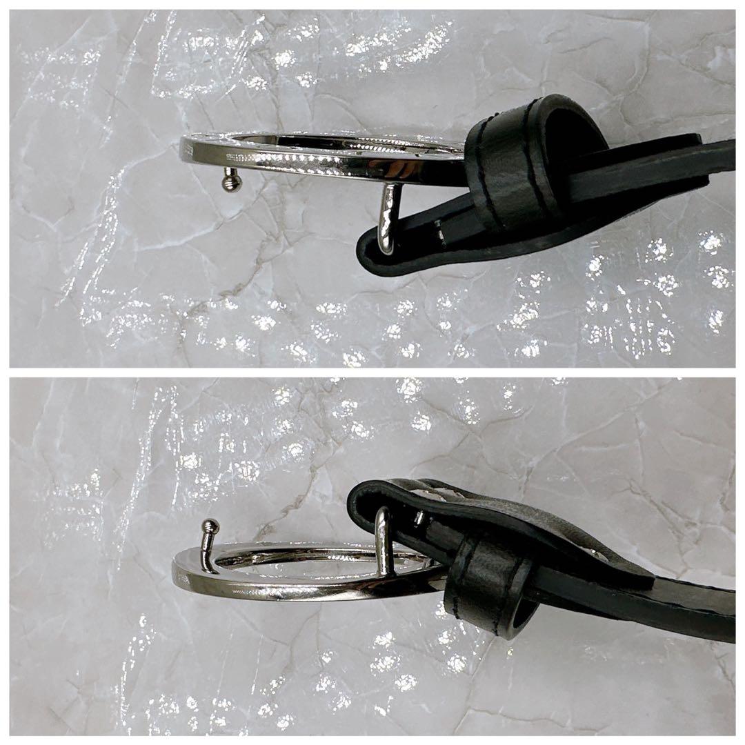 美品 ブルガリ ビーゼロワン ロゴマニアサークル ベルト シルバー金具 ブラック