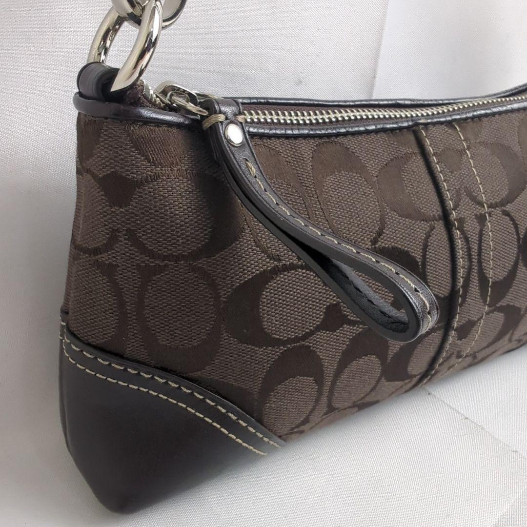 【良品】COACH コーチ シグネチャー アクセサリー ポーチ ミニハンドバッグ