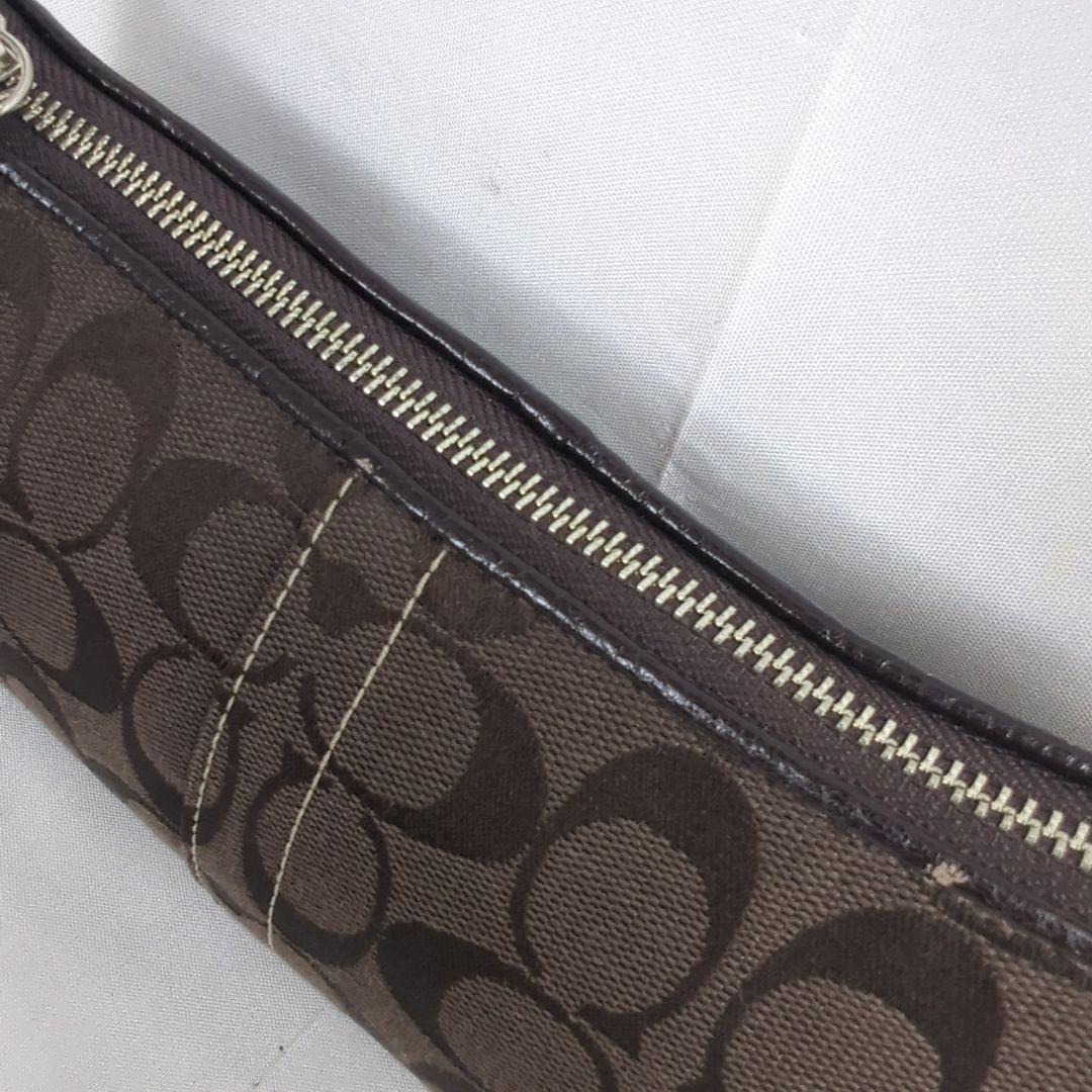 【良品】COACH コーチ シグネチャー アクセサリー ポーチ ミニハンドバッグ