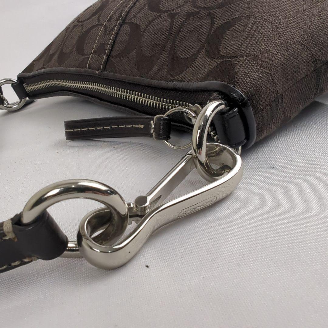 【良品】COACH コーチ シグネチャー アクセサリー ポーチ ミニハンドバッグ