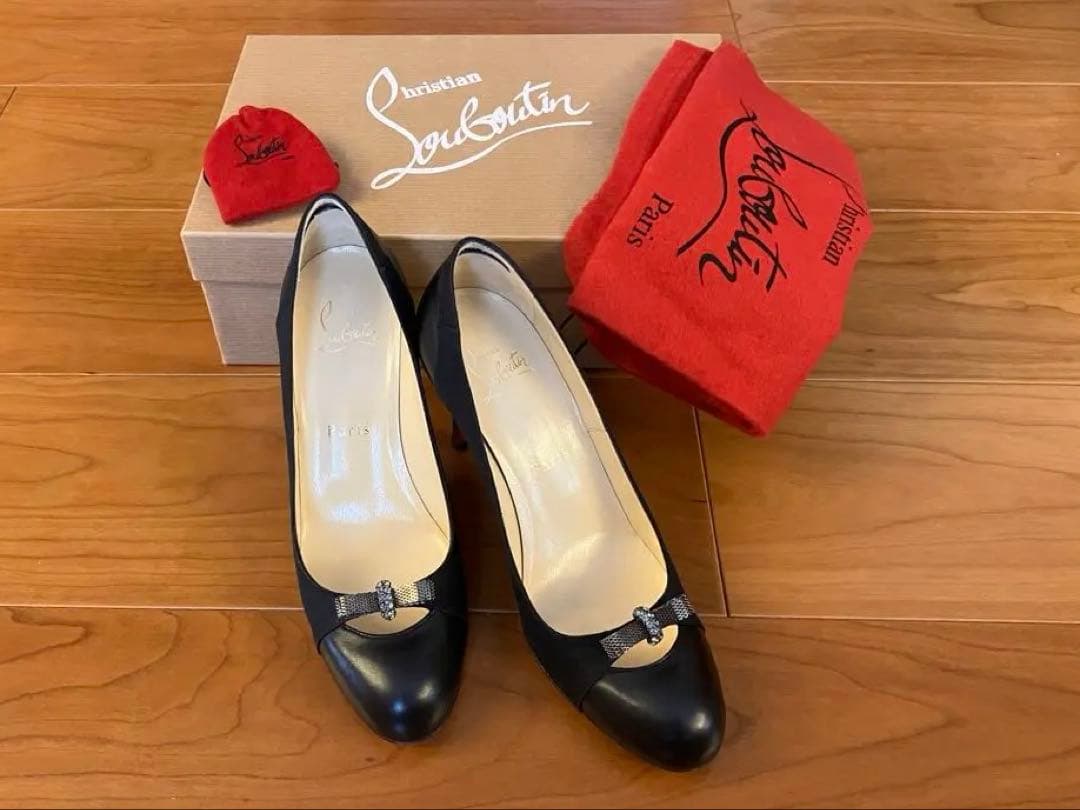 【美品】クリスチャンルブタン 黒ハイヒール パンプス 36