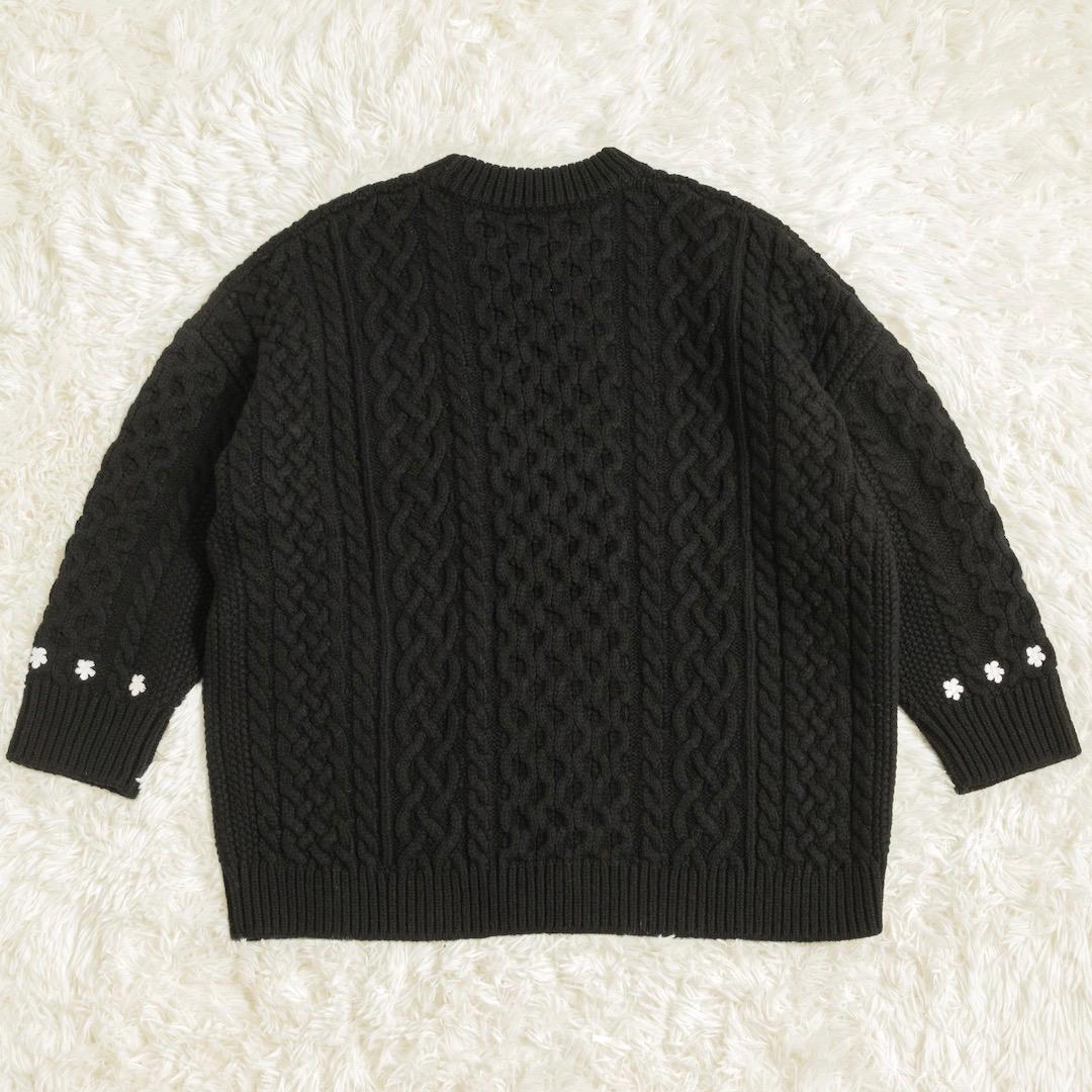 Gypsohila ジプソフィア Floral Cable Knit ブラック