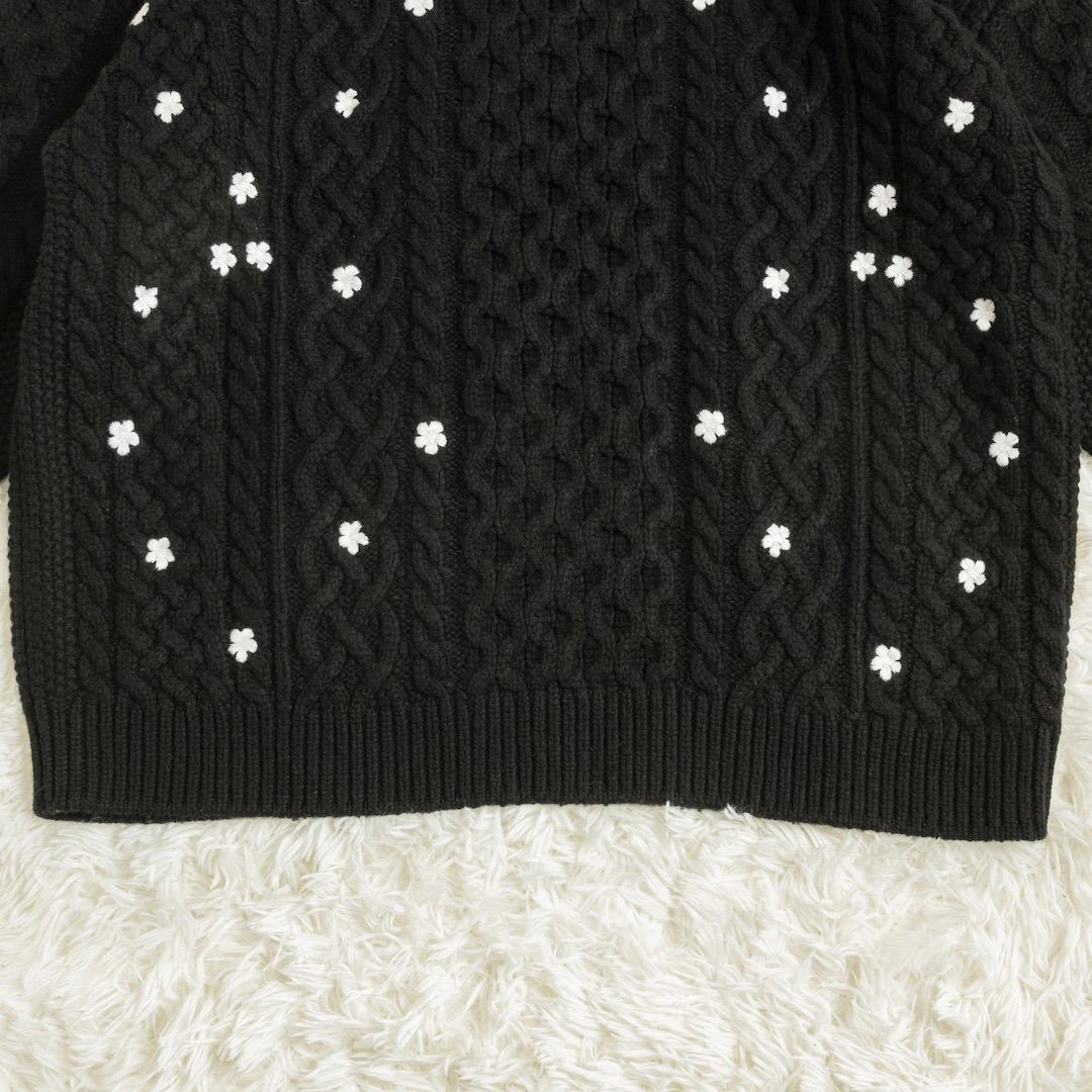 Gypsohila ジプソフィア Floral Cable Knit ブラック