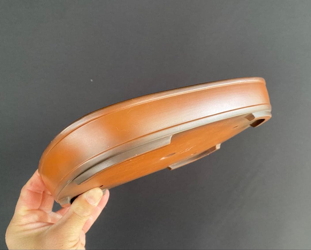 白木盆栽園　峰輝堂　盆栽鉢　横24.3センチ　鉢和鉢盆栽趣味陶器盆器植木鉢