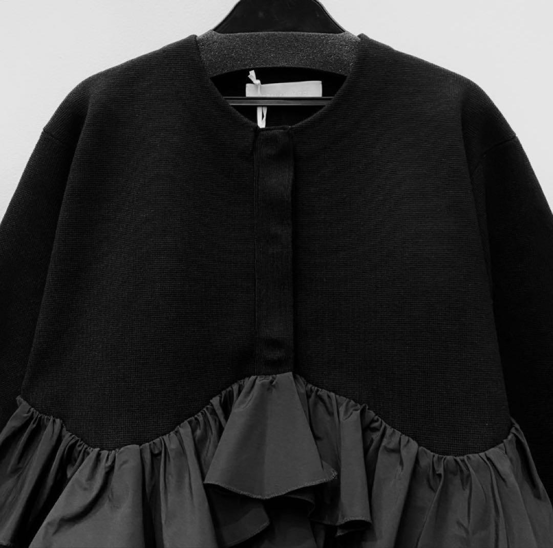 【新品・未使用】MARILYNMOON スパイラルタフタラッフルニットジャケット