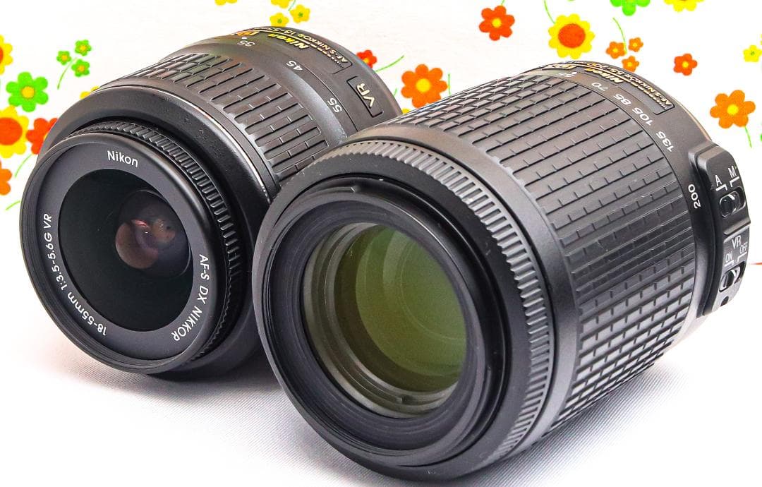 ニコン Nikon D5100☆スマホに送れる！☆一眼レフ☆ダブルレンズ！