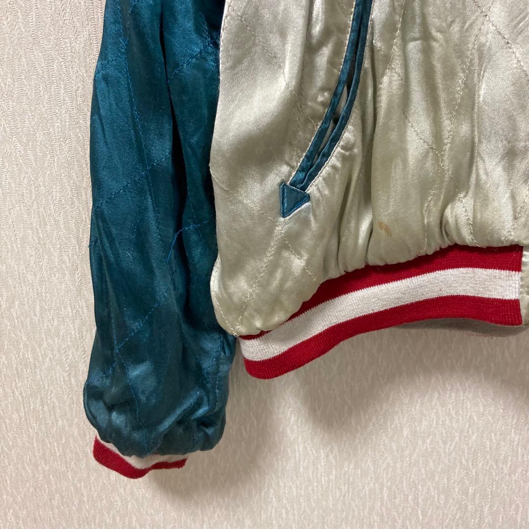 【希少】BGCO スカジャン 別珍 ベロア リバーシブル ハワイ ネイビー L