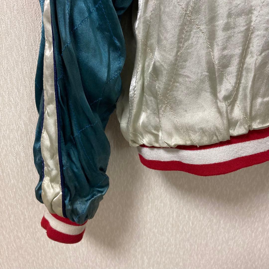 【希少】BGCO スカジャン 別珍 ベロア リバーシブル ハワイ ネイビー L