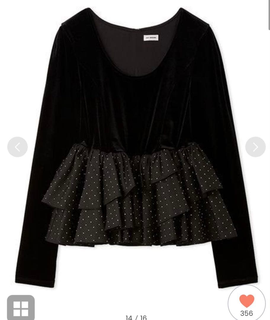 ベロアペプラムフリルトップス LILY BROWN リリー ブラウン