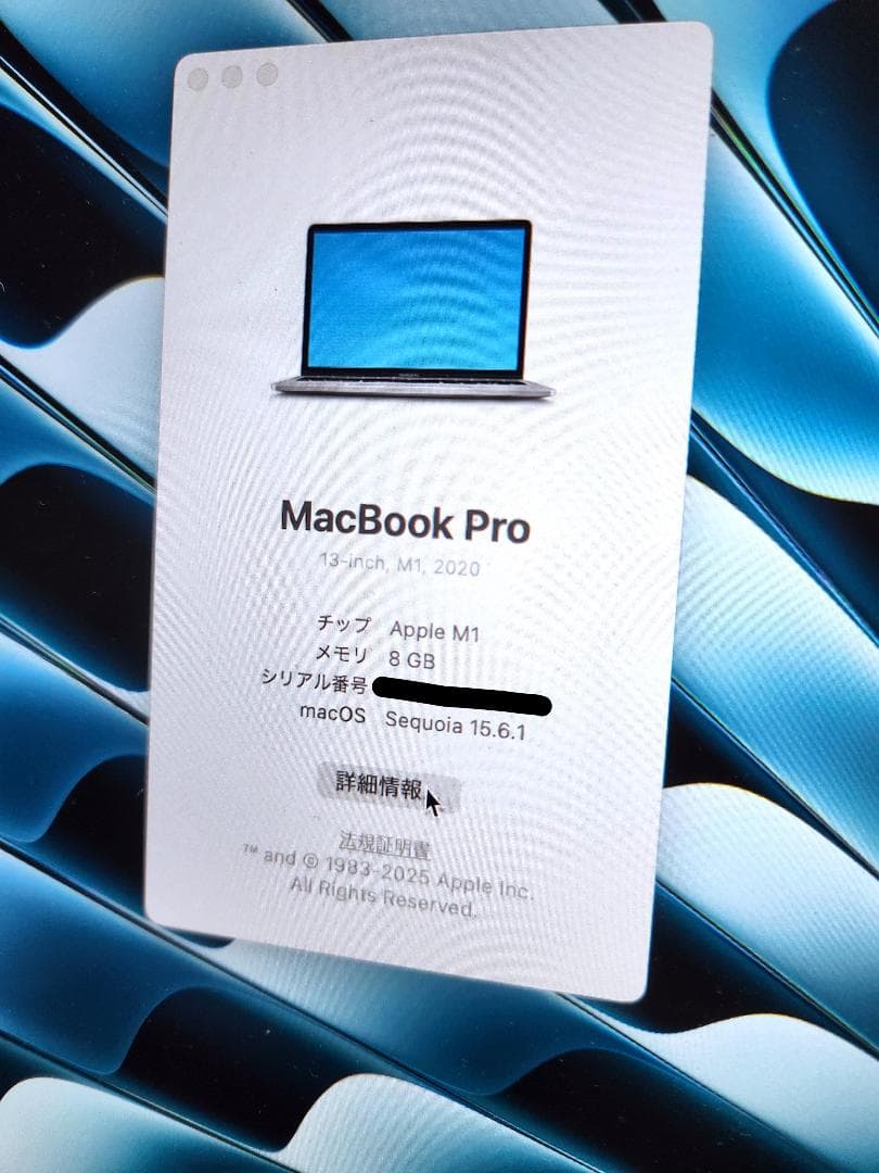 MacBook Pro 2020 M1 8GB MYD92J/A 箱付き