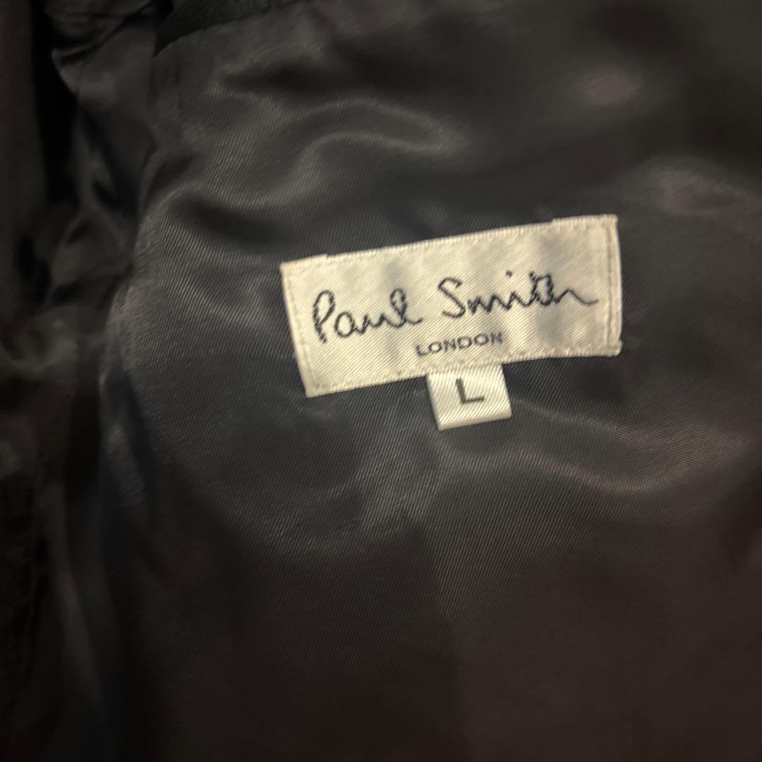 美品ポールスミス　ラムレザー　トラッカージャケット　ブルゾン　羊革　黒　L