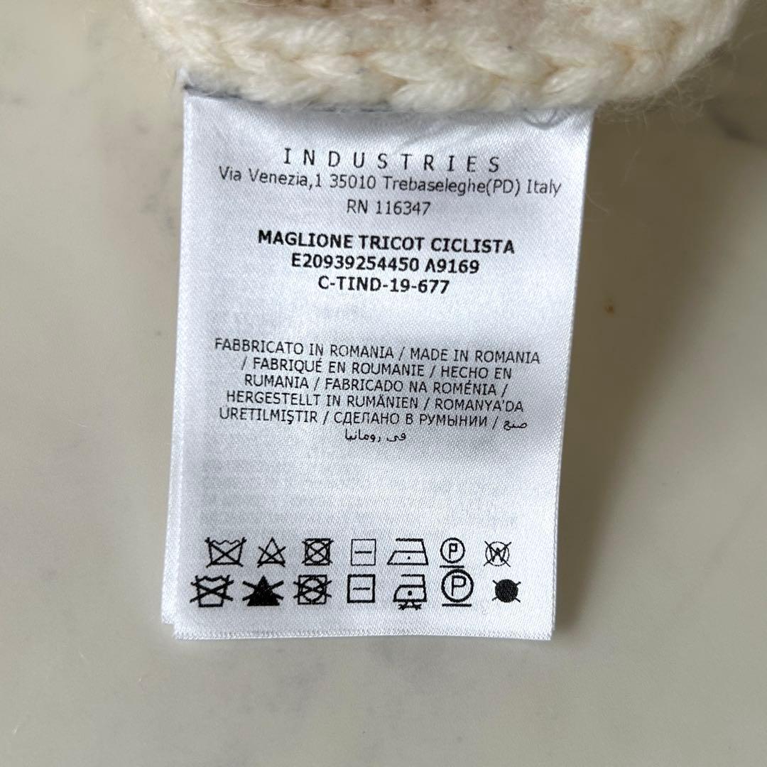 美品 モンクレール 高級アルパカ混 ビッグ「M」ロゴ タートルネック ニット