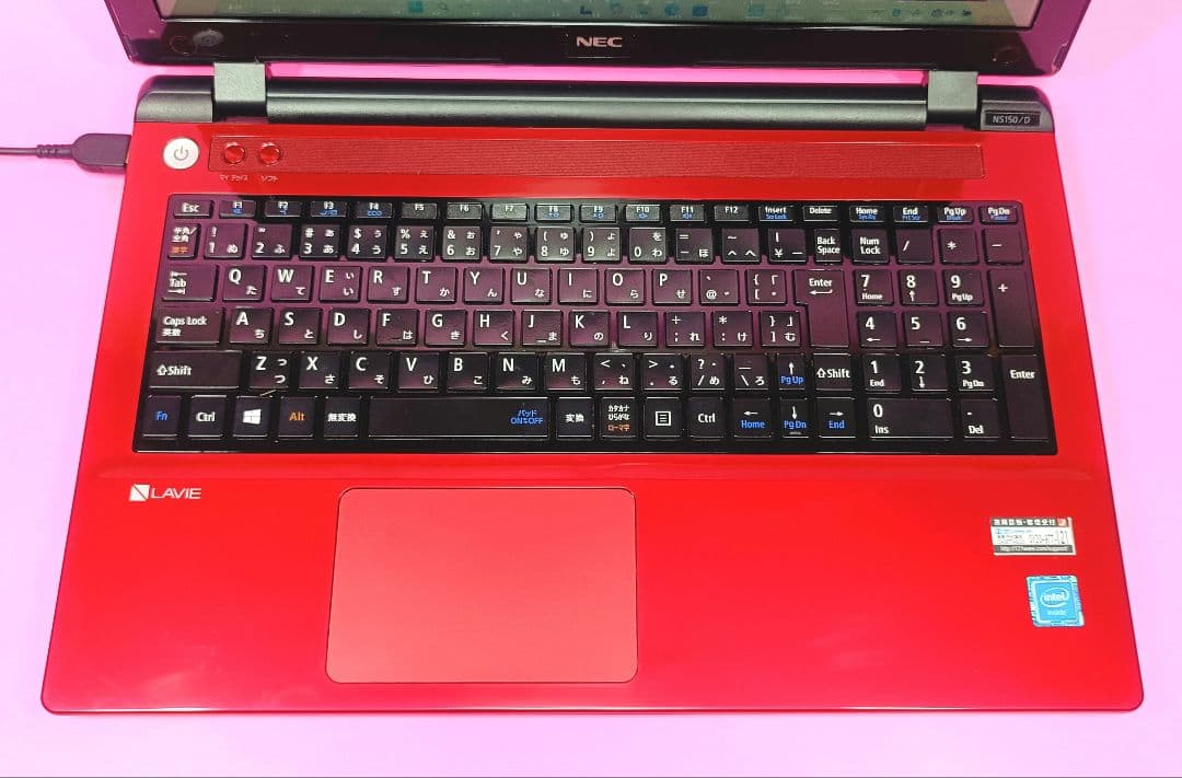 超大容量1TB！オフィス✨カメラ付赤ノートパソコン✨オシャレ✨人気✨薄型✨初心者