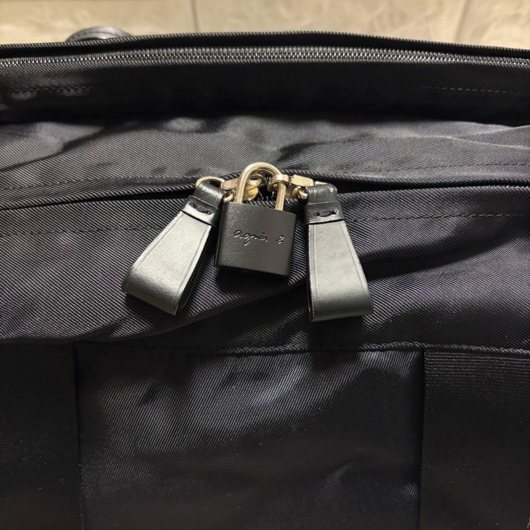 極美品　アニエスベー ボストンバッグ 2way ナイロン ブラック 黒