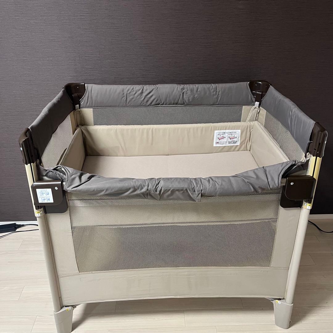 良品　ココネルエアー　ベビーベッド　グレー　クリーニング済み　説明書つき