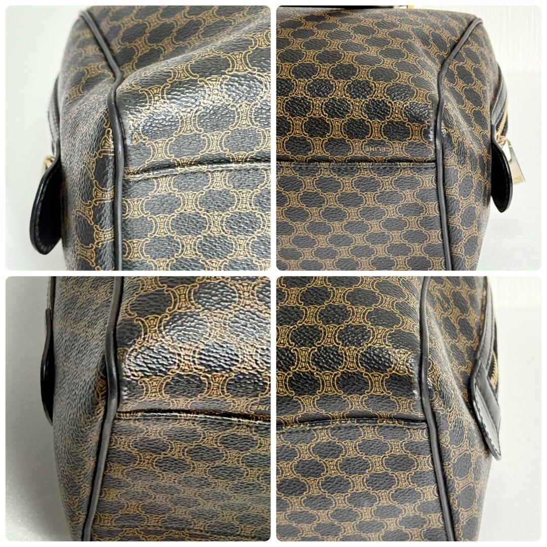 CELINE ヴィンテージ ミニボストンバッグ マカダム柄 ブラック 114