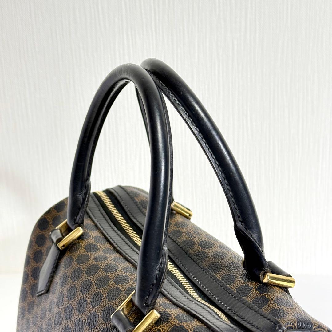 CELINE ヴィンテージ ミニボストンバッグ マカダム柄 ブラック 114