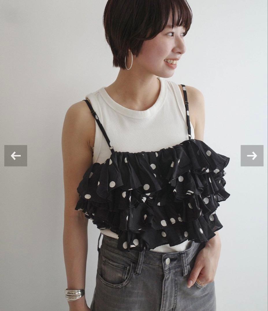 新品未使用品　Crinklecrinklecrinkle ドット フリル キャミ