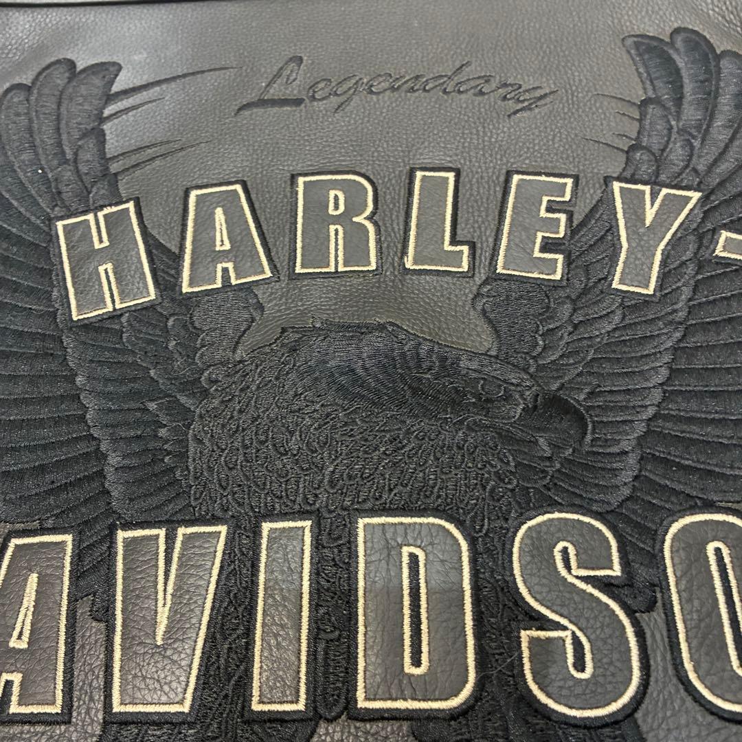 【名作】Harley-Davidson　レザージャケット　レザーベスト　黒刺繍
