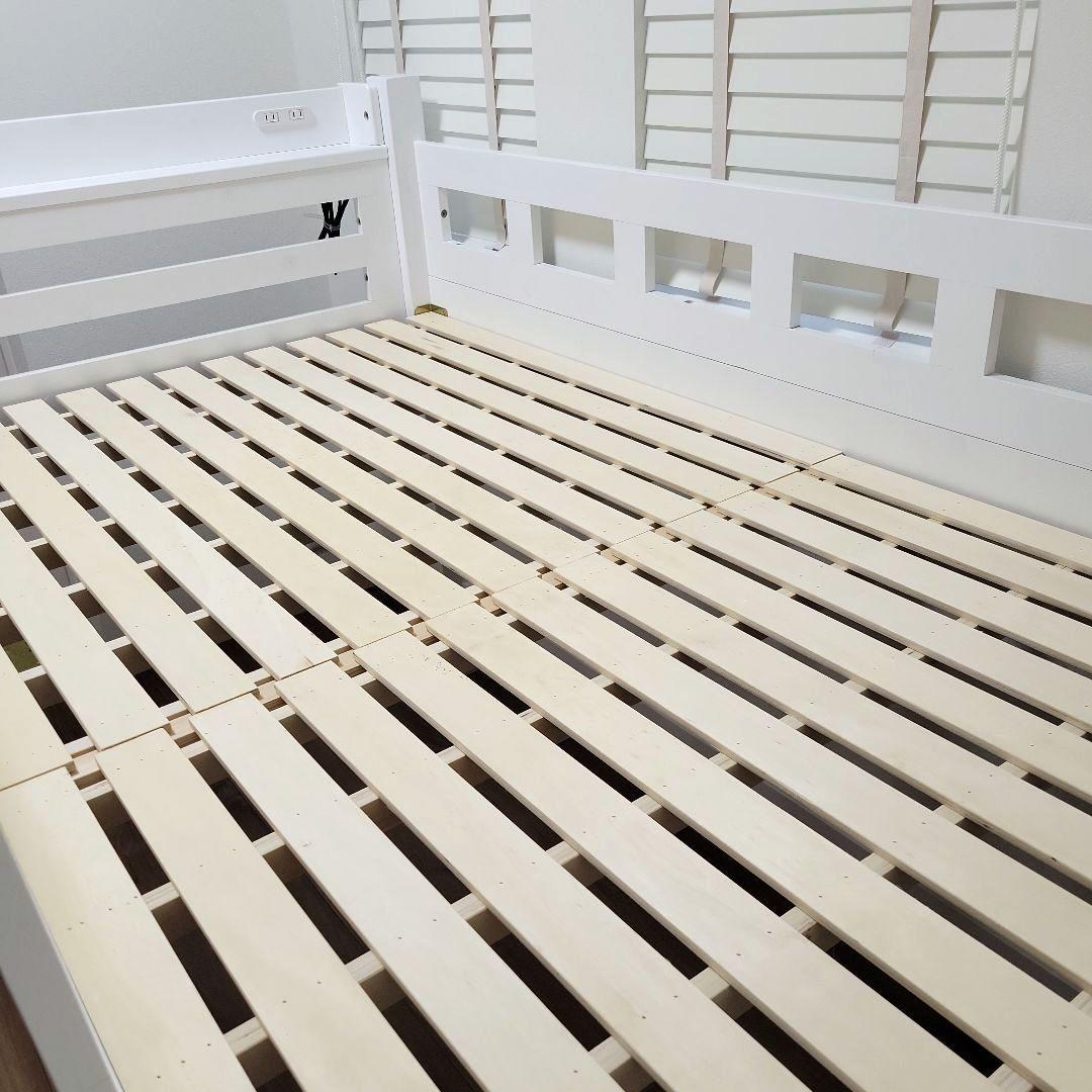 ☆美品☆送料込☆ロフトベッド　ハイベッド　　ロータイプ　棚付　木製　匿名配送