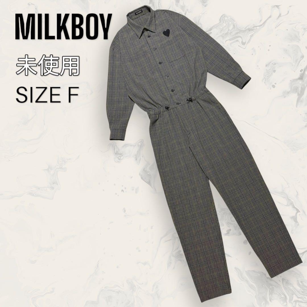 【ほぼ未使用】 MILKBOY チェック オールインワン スーツ メンズ