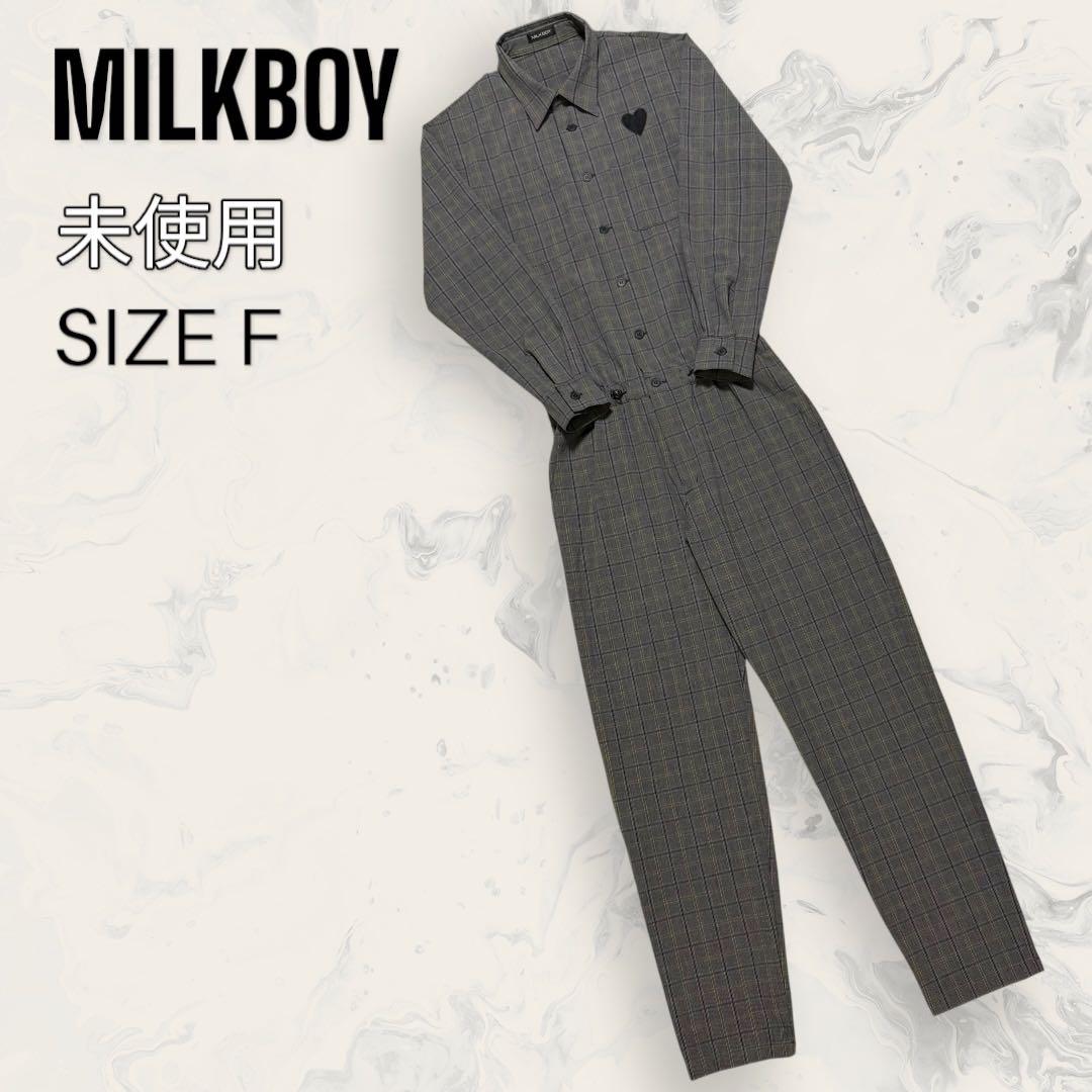 【ほぼ未使用】 MILKBOY チェック オールインワン スーツ メンズ