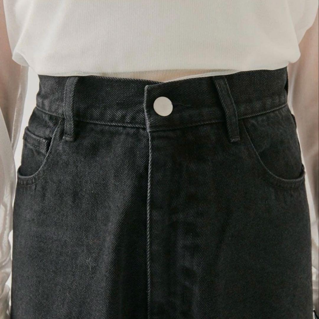 mystic レース切替デニム　ブラック　サイズ２