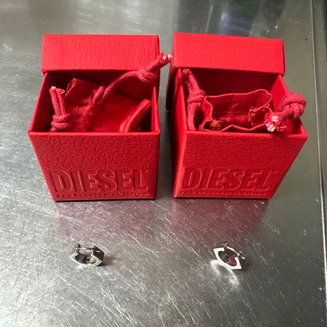 光輝さん専用 DIESEL シルバー 六角形ピアス