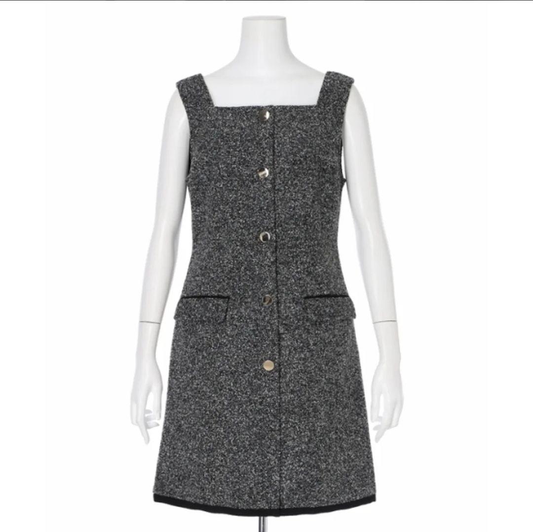 Apuweiser-riche スクエアネックミニジャンスカ 黒 M