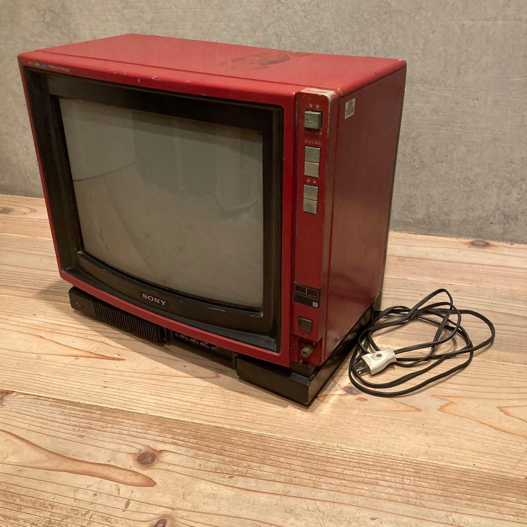 昭和レトロ　赤テレビ　4台　ビクター　シャープ　ナショナル　ソニー　ジャンク