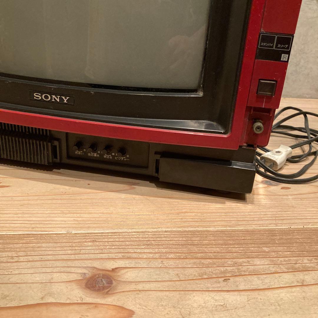 昭和レトロ　赤テレビ　4台　ビクター　シャープ　ナショナル　ソニー　ジャンク