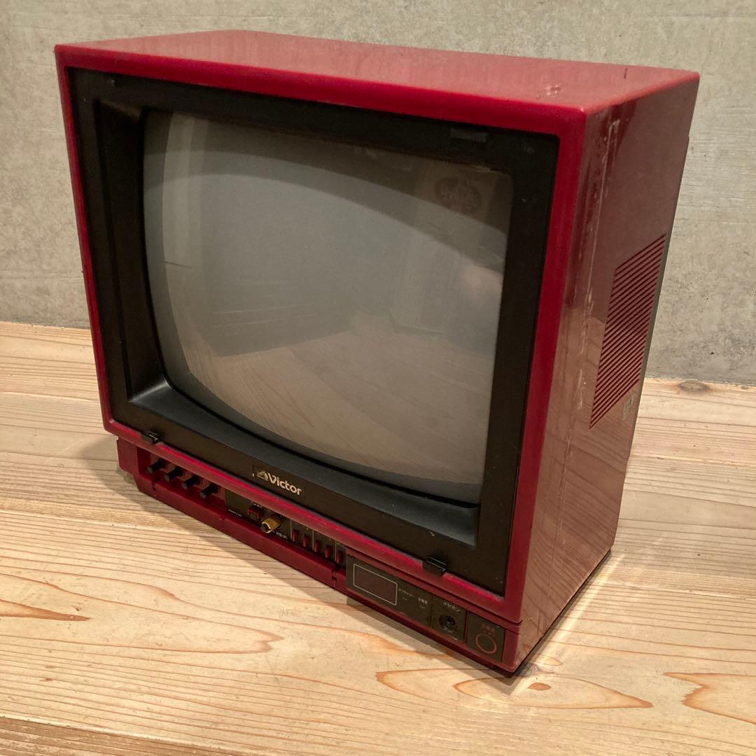 昭和レトロ　赤テレビ　4台　ビクター　シャープ　ナショナル　ソニー　ジャンク