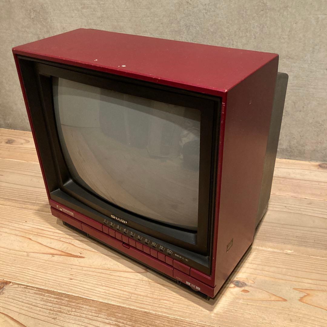 昭和レトロ　赤テレビ　4台　ビクター　シャープ　ナショナル　ソニー　ジャンク
