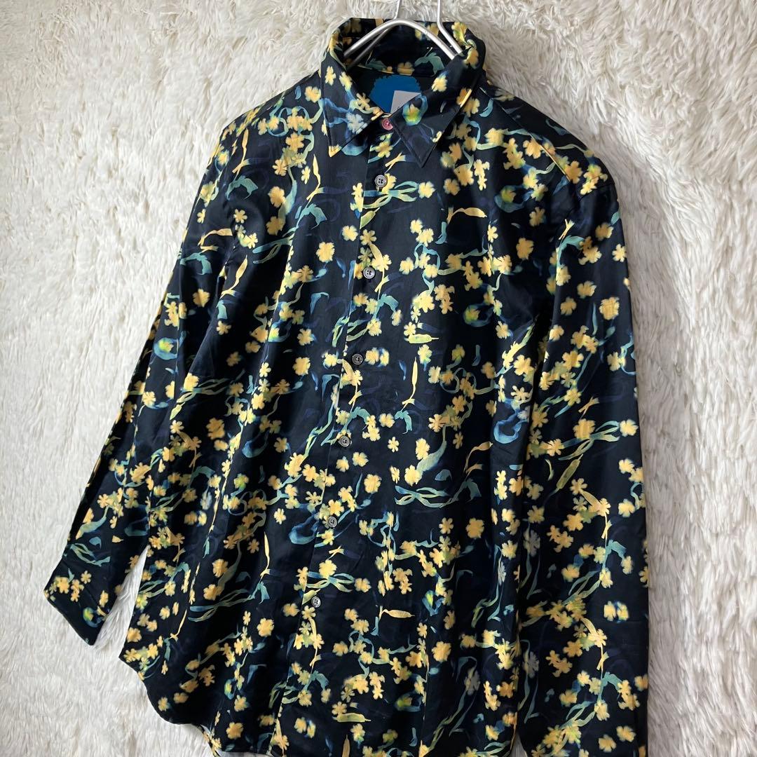 美品 ピーエスポールスミス 長袖シャツ コットン100％ 花柄 総柄 L