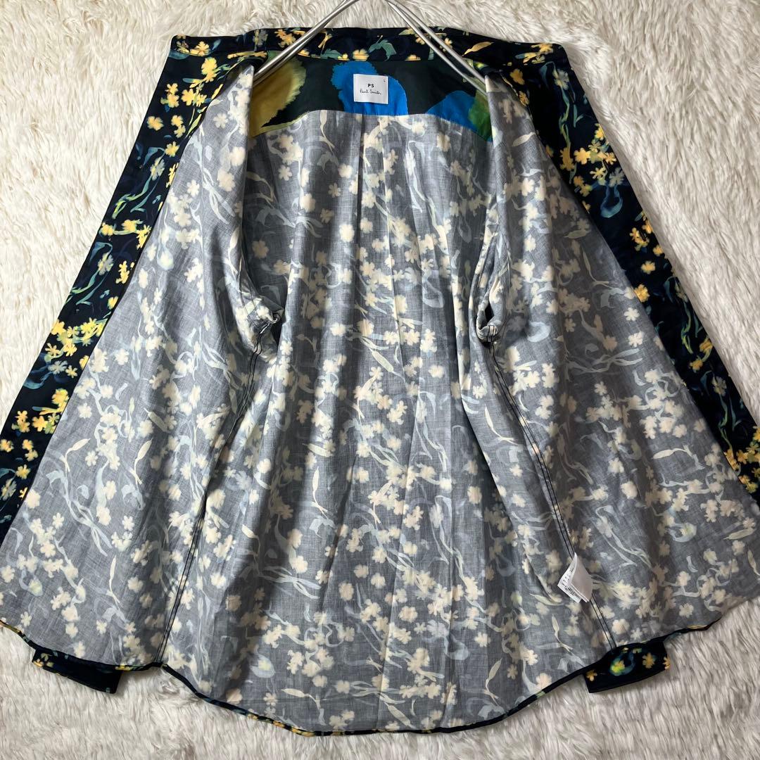 美品 ピーエスポールスミス 長袖シャツ コットン100％ 花柄 総柄 L