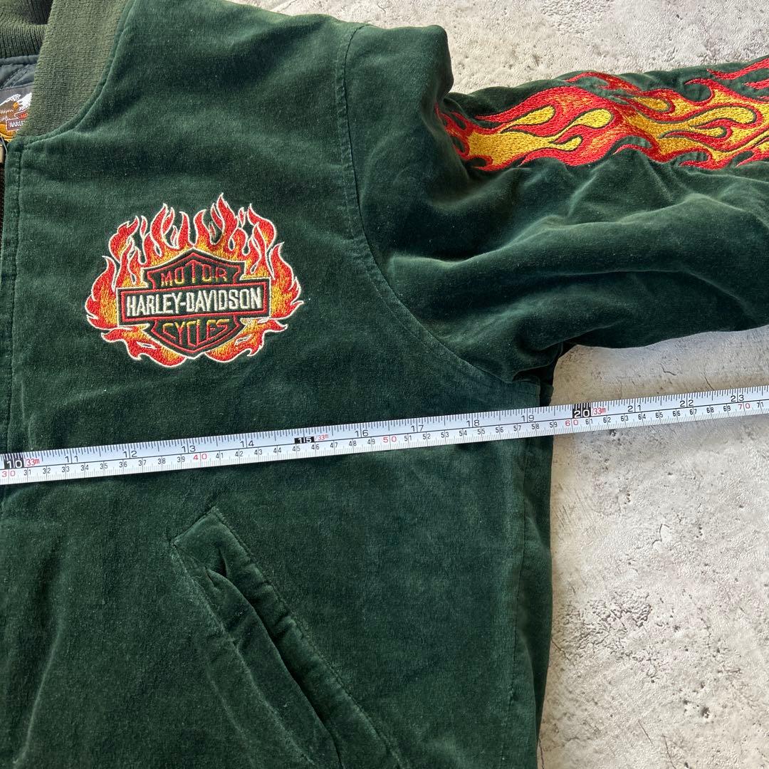 Harley-Davidson ベルベット ベロア　スカジャン グリーンM