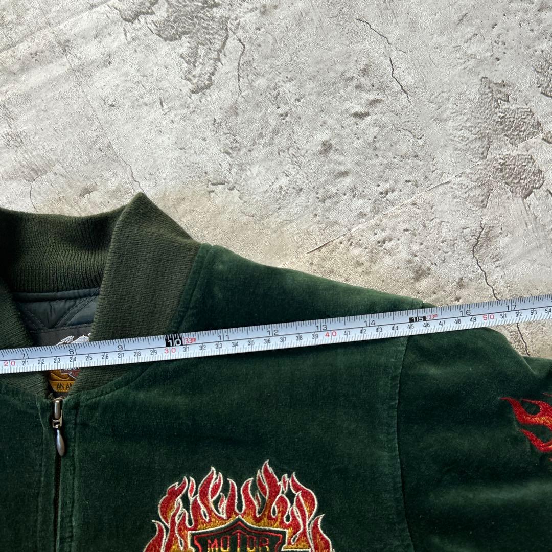 Harley-Davidson ベルベット ベロア　スカジャン グリーンM