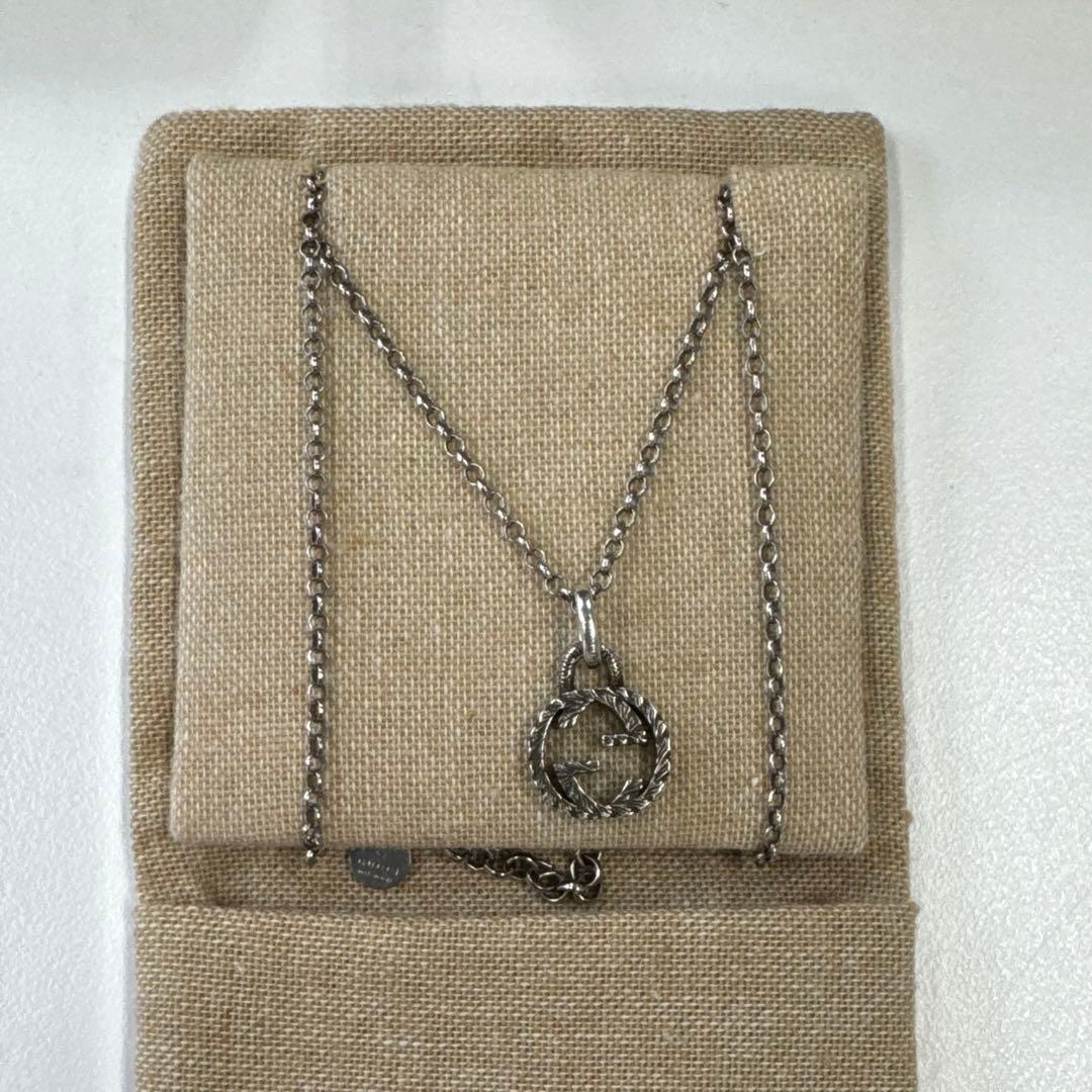 【極美品】GUCCI グッチ アラベスク インターロッキングGネックレス 925