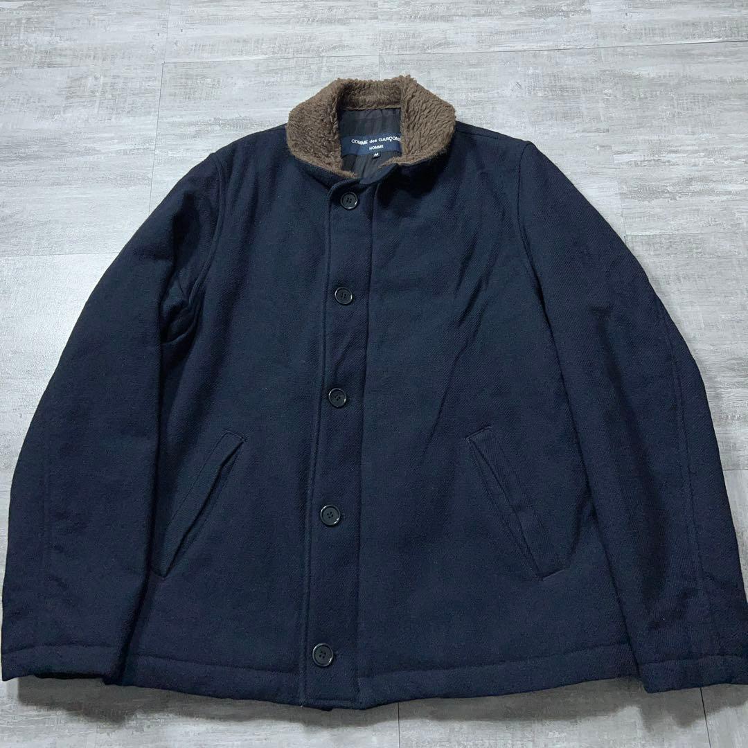 comme des garcons homme デッキジャケット ボア ネイビー