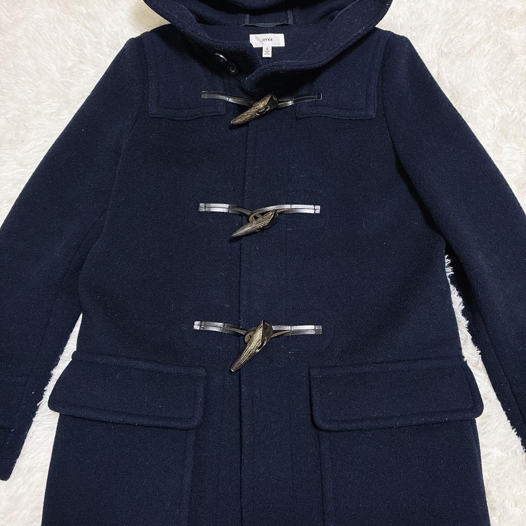 美品 HYKE ハイク　ダッフルコート ネイビー ウール　サイズ2 日本製