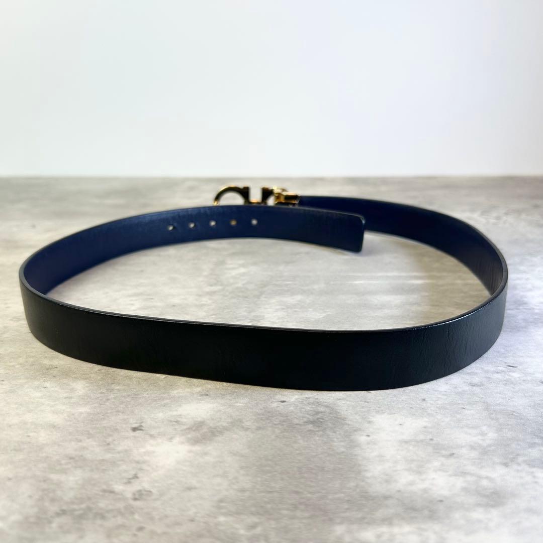 【極美品】フェラガモ ベルト ダブルガンチーニ リバーシブル ゴールド金具