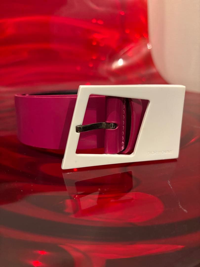 ディオールオム クリスヴァンアッシュ2009SS ピンクベルト 80